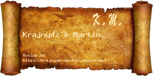 Krajnyák Martin névjegykártya