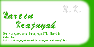 martin krajnyak business card